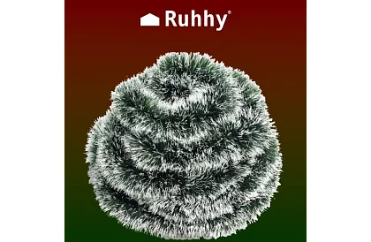 Długi łańcuch świąteczny – biało-zielona girlanda 6 metrów