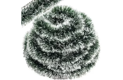 Długi łańcuch świąteczny – biało-zielona girlanda 6 metrów