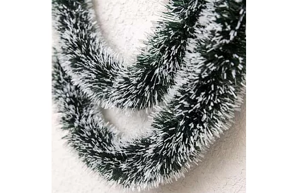 Długi łańcuch świąteczny – biało-zielona girlanda 6 metrów