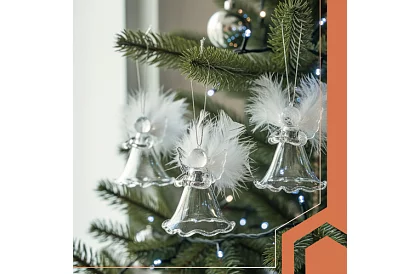 Szklane aniołki z piórami – 6 sztuk