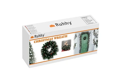 Dekoracyjny śnieżny wieniec na drzwi