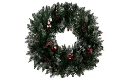 Dekoracyjny śnieżny wieniec na drzwi