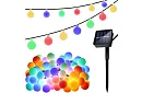 Dekoracyjny zewnętrzny łańcuch solarny Balls – 7 metrów, multikolor