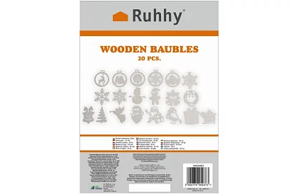 Drewniane białe ozdoby świąteczne 20 sztuk