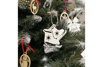 Drewniane białe ozdoby świąteczne 20 sztuk