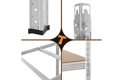 Regał metalowy magazynowy 180x100x60 cm – 5 półek