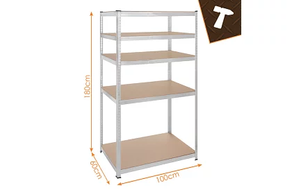 Regał metalowy magazynowy 180x100x60 cm – 5 półek