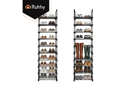 Regał przedsionkowy 174x45x30 cm – szafka na buty 10 półek