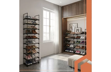 Regał przedsionkowy 174x45x30 cm – szafka na buty 10 półek