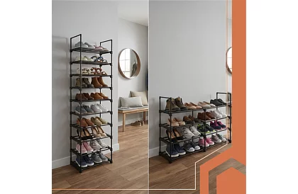 Regał przedsionkowy 174x45x30 cm – szafka na buty 10 półek