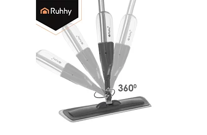 Płaski mop z rozpylaczem Ruhhy 300 ml + 3 ściereczki