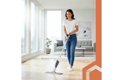 Płaski mop z rozpylaczem Ruhhy 300 ml + 3 ściereczki