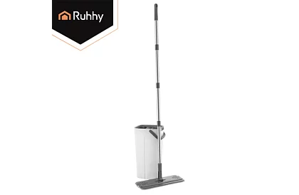 Praktyczny płaski mop + wiadro 8,5 litra – dwukomorowe z akcesoriami