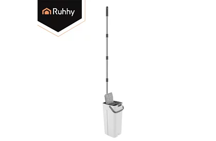 Praktyczny płaski mop + wiadro 8,5 litra – dwukomorowe z akcesoriami