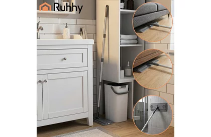 Praktyczny płaski mop + wiadro 8,5 litra – dwukomorowe z akcesoriami