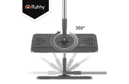 Praktyczny płaski mop + wiadro 8,5 litra – dwukomorowe z akcesoriami