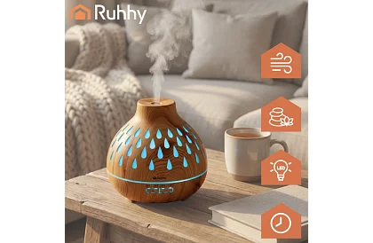 Aromatyczny dyfuzor Puri – nawilżacz powietrza 400 ml z podświetleniem LED