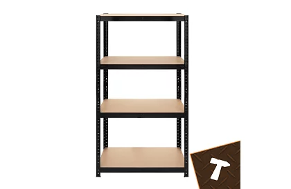 Regał metalowy czarny, 4 półki - 150x75x30 cm