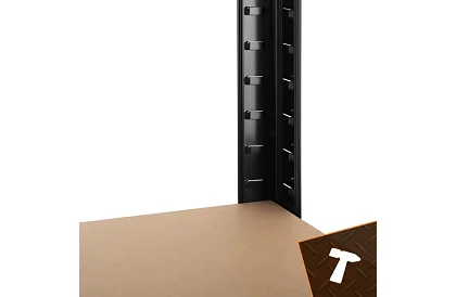 Regał metalowy czarny, 4 półki - 150x75x30 cm