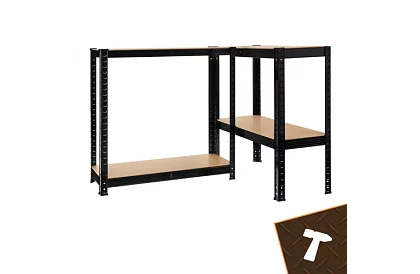 Regał metalowy czarny, 4 półki - 150x75x30 cm