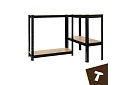 Regał metalowy czarny, 4 półki - 150x75x30 cm