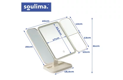 Lustro kosmetyczne powiększające z oświetleniem LED