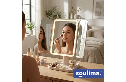 Lustro kosmetyczne powiększające z oświetleniem LED