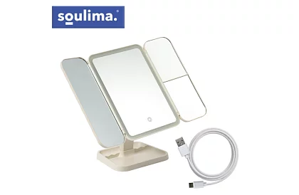 Lustro kosmetyczne powiększające z oświetleniem LED