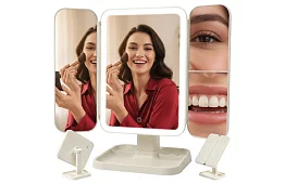 Lustro kosmetyczne powiększające z oświetleniem LED