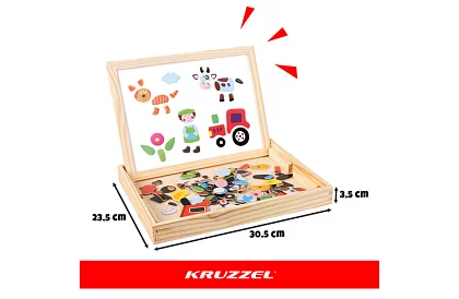 Tablica magnetyczna dwustronna - 108 sztuk akcesoriów