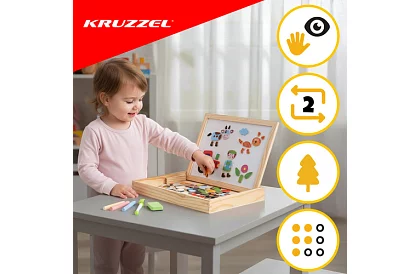 Tablica magnetyczna dwustronna - 108 sztuk akcesoriów