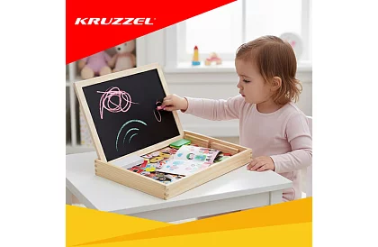 Tablica magnetyczna dwustronna - 108 sztuk akcesoriów