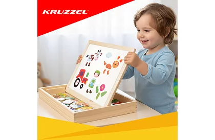 Tablica magnetyczna dwustronna - 108 sztuk akcesoriów