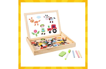 Tablica magnetyczna dwustronna - 108 sztuk akcesoriów