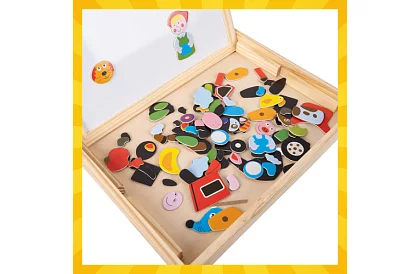 Tablica magnetyczna dwustronna - 108 sztuk akcesoriów