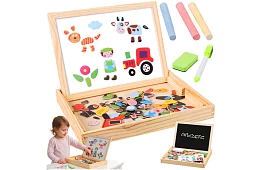 Tablica magnetyczna dwustronna - 108 sztuk akcesoriów