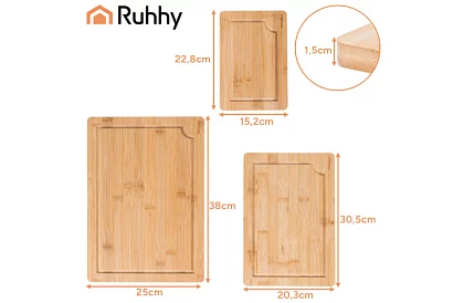Zestaw bambusowych deseczek z podstawą
