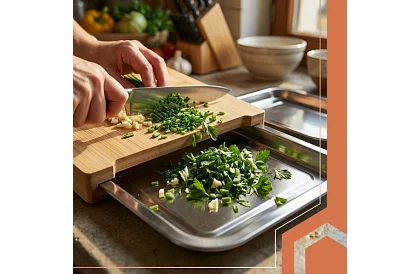 Deska bambusowa z wysuwanymi pojemnikami