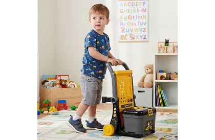 Warsztat dziecięcy 3w1, wózek z narzędziami - 59 elementów