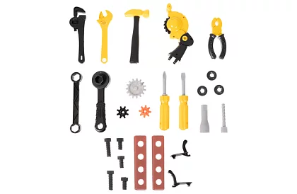 Warsztat dziecięcy 3w1, wózek z narzędziami - 59 elementów