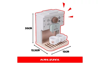 Drewniany ekspres do kawy z akcesoriami