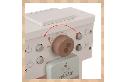 Drewniany ekspres do kawy z akcesoriami