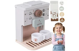 Drewniany ekspres do kawy z akcesoriami