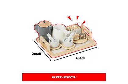Zestaw herbaty drewniany - duży serwis herbaciany