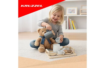 Zestaw herbaty drewniany - duży serwis herbaciany