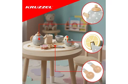 Zestaw herbaty drewniany – szary