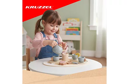 Zestaw herbaty drewniany – szary