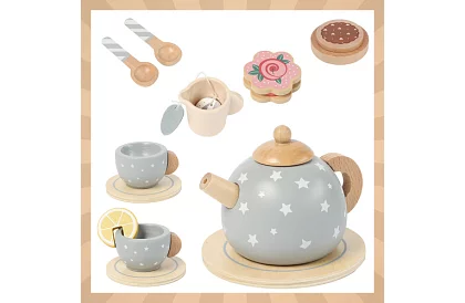 Zestaw herbaty drewniany – szary