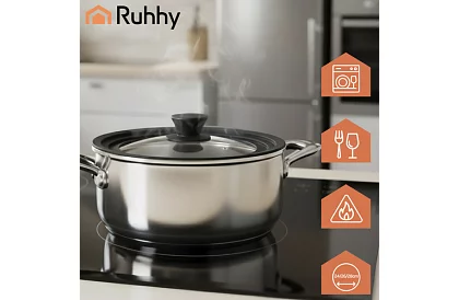 Uniwersalna pokrywa silikonowo-szklana 3 w 1 - średnica 24/26/28 cm