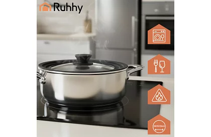 Uniwersalna pokrywka silikonowo-szklana 3 w 1 - średnica 28/30/32 cm